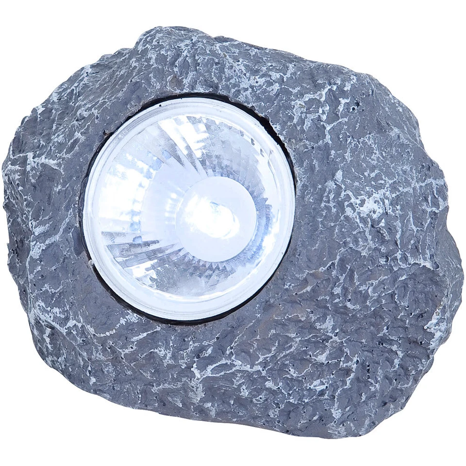 Solarleuchte Solarstein Außenlampe LED grau Garten Terrasse Deko IP44 5er Set - Bild 3 von 4