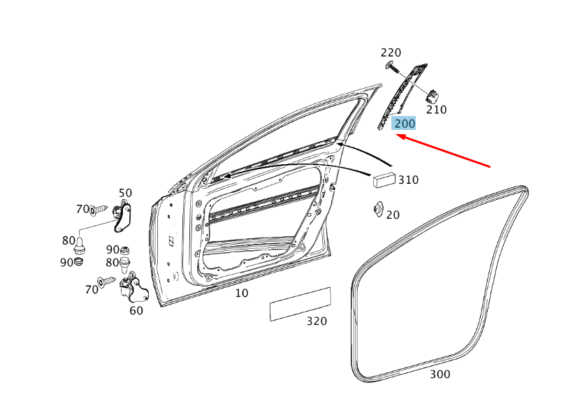 Neu MERCEDES-BENZ A W176 B-Säulenverkleidung vorne rechts A1767220328 Original