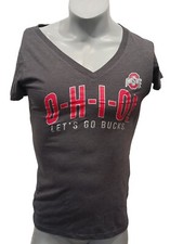 Ohio State NEW Womens Let's Go Bucks Favorite Fan Short Sleeve T Shirt L $36