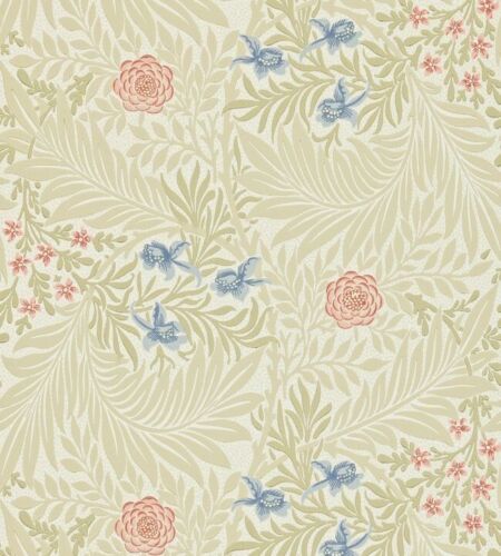 William Morris & Co Larkspur Wallpaper 212557 Colour Manilla/Old Rose - Picture 2 of 6