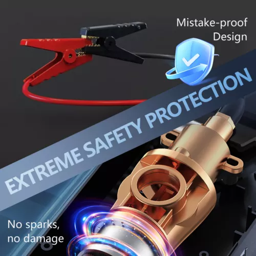 Jump Starter with Air Compressor, Portable 12000mAh Car Battery Jumper Starter - Picture 8 of 18
