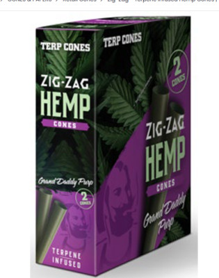 ZIG ZAG Pre Rolled Natural Cone GRAND DADDY PURPLE 15 Pack  of 2 CONES each