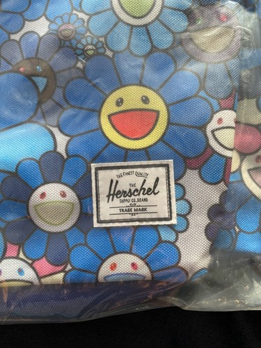 2017 COMPLEXCON EXCLUSIVE TAKASHI MURAKAMI HERSCHEL BLUE FLOWER XL TOTE BAG - Picture 6 of 8