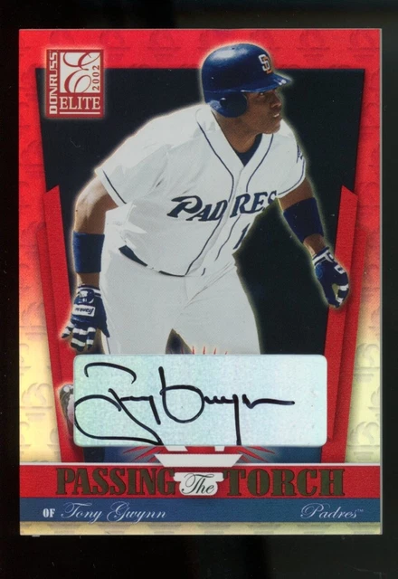 2002 Donruss Elite Passing the Torch Tony Gwynn Xavier Nady Dual Auto #25/50