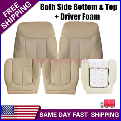 For 2009-2014 Ford F150 XLT Driver Passenger PERFORATED Seat Cover Tan