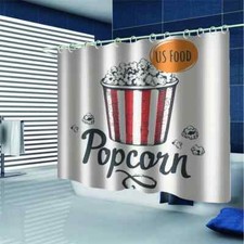 Delicious Golden Popcorn 3D Shower Curtain Waterproof Fabric Bathroom Decoration