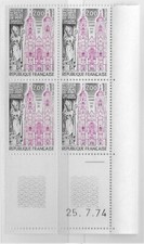 1974 saint  Nicolas de port  bloc de 4 coin daté N° 1810 neuf **