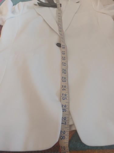 New Banana Republic UK 12 White Lined Faux Pockets Stretch SB Jacket Blazer - Picture 7 of 11
