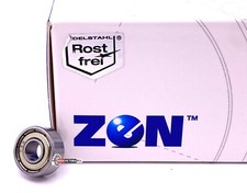 ZEN R3 ZZ Deep Groove Ball Bearing, Metal Shielded 3/16  x1/2  x5/32  