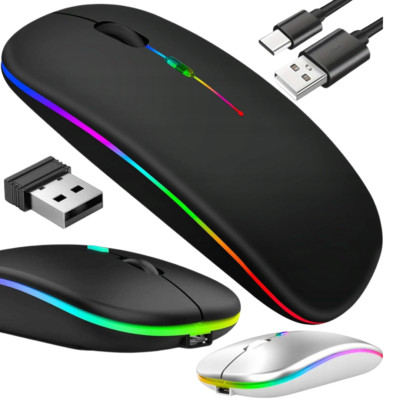 PC Maus Kabellos Funk und Bluetooth 5.2 - 3-Tasten leise ergonomische Slim Maus