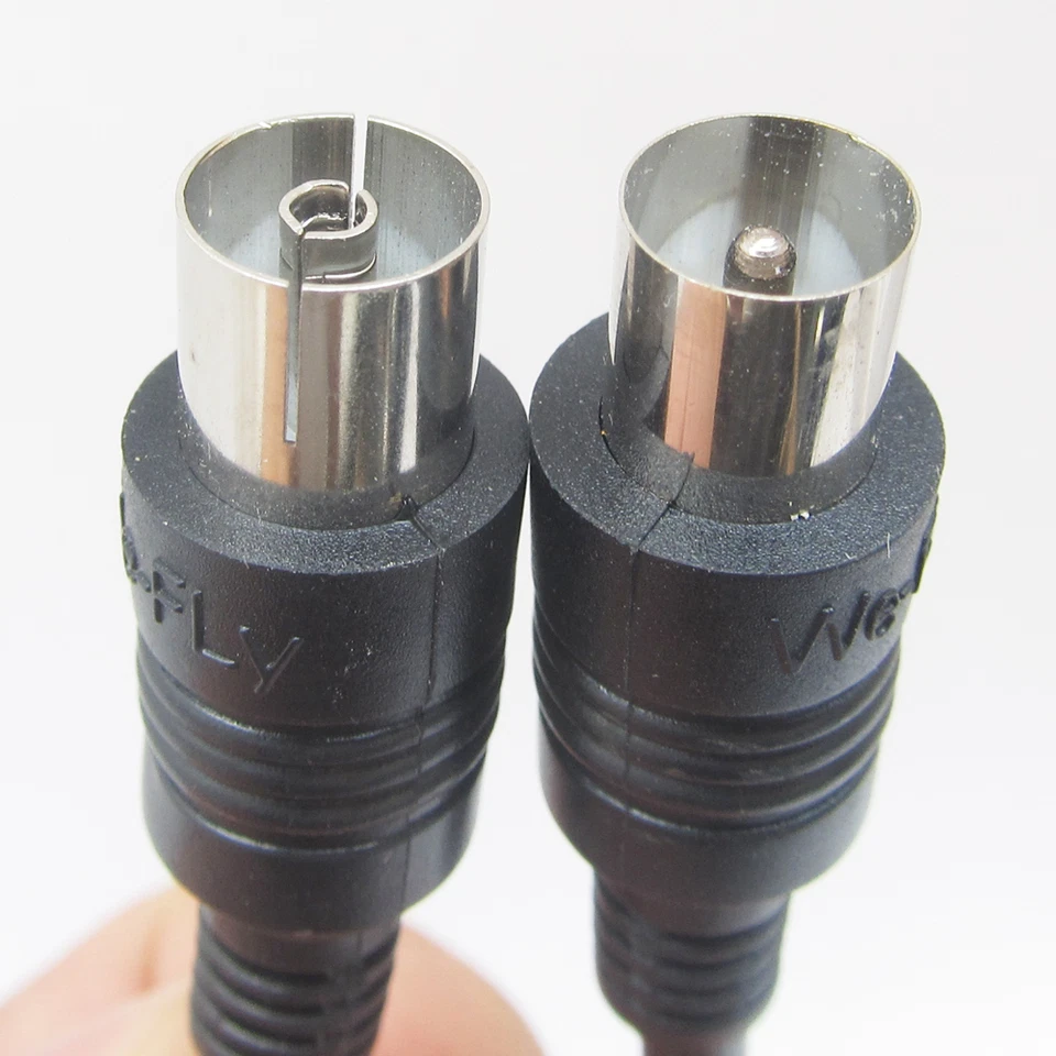 10pcs 20cm 75Ω Coaxial PAL TV Aerial TV Male to Female M/F Cable Nickel Black - Image 3 of 3