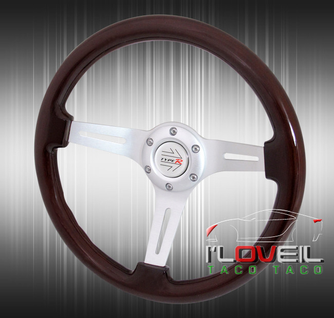 345mm Dark Wood Grain Type Steering Wheel + Neo Quick Release Assembly