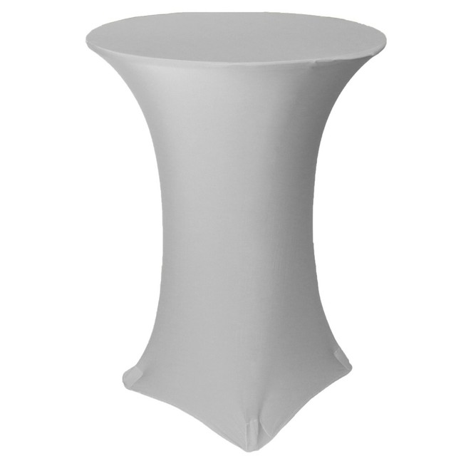 24 Inch Round Fitted Tail Spandex Table Cover Silver Stretch Tablecloth For 24 Inch Round Fitted Tail Spandex, 24 Inch Round Tablecloth