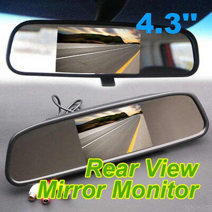 4.3" Car Rear View Mirror Monitor Reversing Backup Camera For Audi Toyota Honda - Image 2 of 4