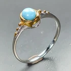 Jewelry gem Natural Turquoise Ring 925 Sterling Silver Size 7.25 /R472347