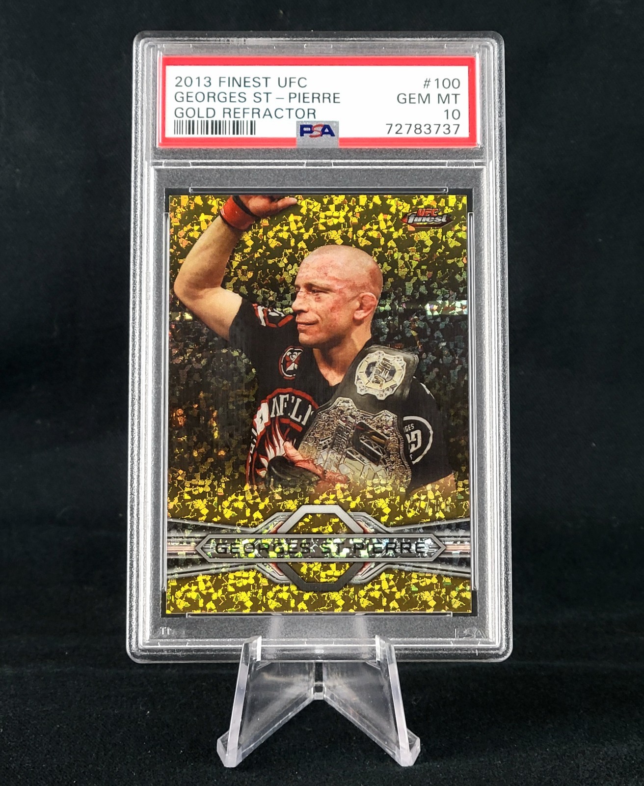 2013 Topps Finest UFC Georges St Pierre Gold Refractor #/88 PSA 10
