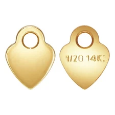 14K Gold Filled Heart Quality Tags 3.5mm 5pcs for DIY Jewelry Making Findings