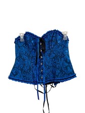 Womens Black & Blue Corset Top, Sz 2xl, Cosplay, Sexy, Plus Size