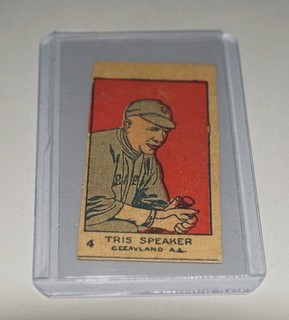 ORIGINAL 1920S TRIS SPEAKER INDIANS BASEBALL STRIP CARD MCCANNENTERPRISES