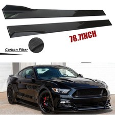 For Mustang 2016 Carbon Fiber Look 78.7inch Side Skirt Extension Lip Rocker