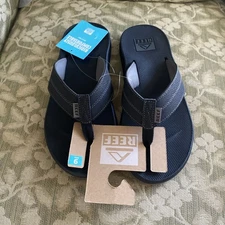 REEF Men's Sz 9 REEF ELEMENT/BOTTLE OPENER RF0A39UKBLA BLACK Sandal Flip Flop