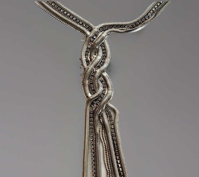 Vtg Cache Adjustable Multi-Strand Knotted Silver … - image 4