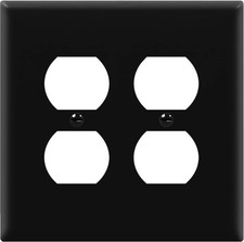 Double Duplex Wall Plate, Two Gang Electrical Outlet Cover, Gloss Finish, Mid-Si