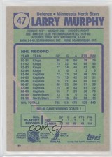 1990-91 Topps Blank Front Larry Murphy #47 HOF 0kb5