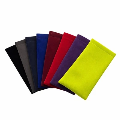 Brillenetui weich Velours mit Stahlfeder Clip Brillentasche Stecketui 8 Farben - Bild 1 von 4
