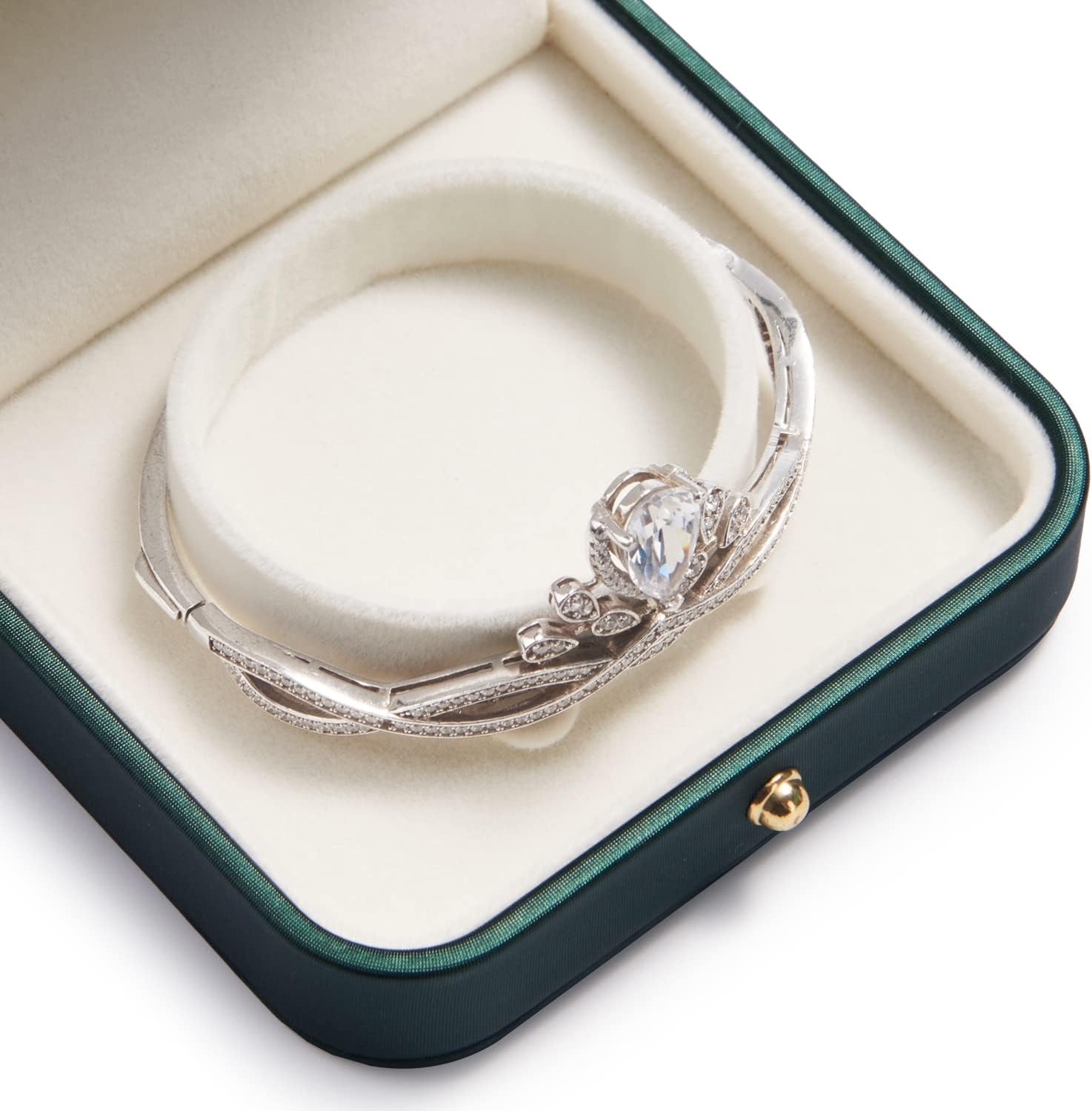 Oirlv Premium Leather Bracelet Bangle Box Blackish Green Jewelry Gift Case Velve