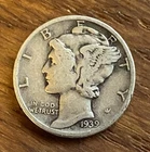 1939 Mercury Dime – 90% Silver – Philadelphia Mint – Pre-WWII Coin