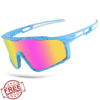 Ukoly Sport Sunglasses Blue Frame-pink Lens