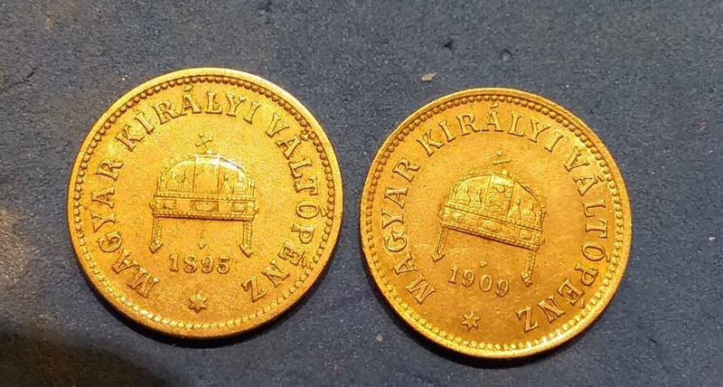 (pgasteelers1) Hungary 2 filler 1895 KB & 1904 KB  KM #482  Franz Joseph I  🌠