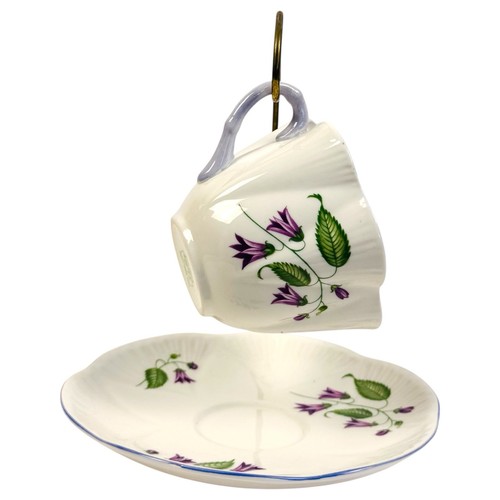 Shelley CAMPANULA (Purple Trim) No. 13886 Dainty Cup and Saucer Set - Picture 5 of 7