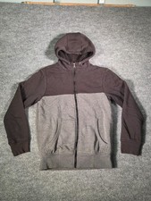 George Hoodie Zip Up Mens Sz S 34-36  Gray Sherpa Lined Fleece Jacket Coat