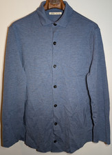 Maglione sovracamicia uomo Maurizio Baldassari 100% lana blu taglia 56 completo di bottoni