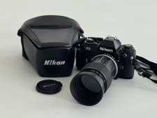 Vintage Nikon FG 35mm SLR Film Camera w/ 36 72mm f/3.5 Lens, Case Strap