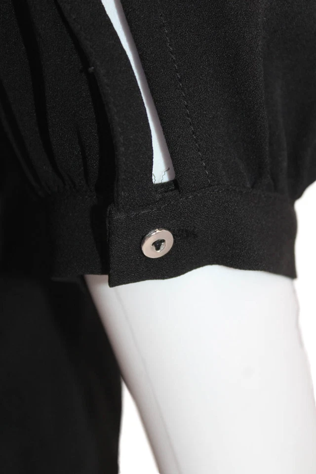 Blusa Florina Diane Von Furstenberg Mujer Seda Cuello Llave Negra Talla 0 Foto 4 de 4