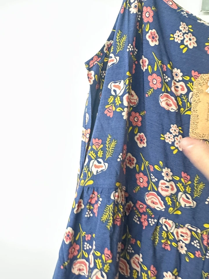 NUEVO Mono Natural Life Zoe Pierna Ancha Talla L Pizarra Floral Flores Multicolor C27 Foto 3 de 4