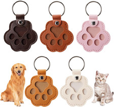 5PCS Pet Hair Storage Keychain, Pet Dog Cat Hair Collector Paw Shaped Fur Keepsa
