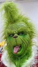 Articulated Grinch Mask Latex So you can gesture and talk - Fast DHL Shipping