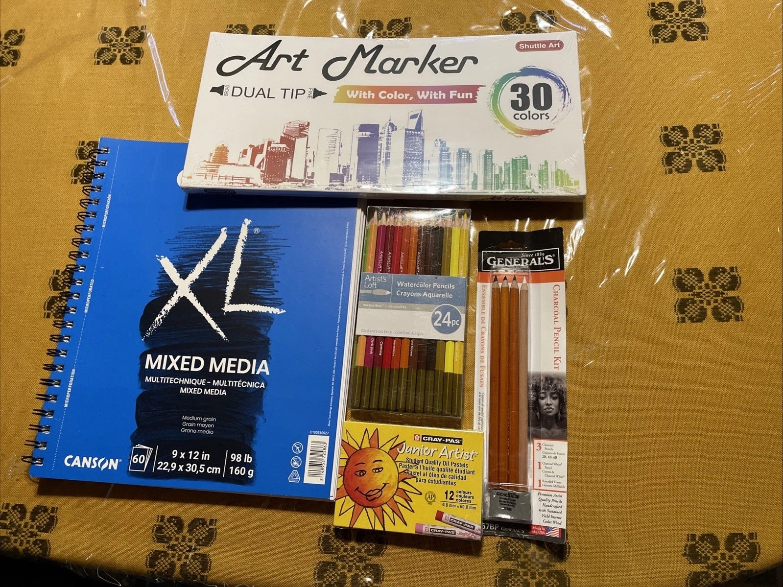 Canson XL  Mixed Media Pad, Artists Loft Watercolor Pencils,