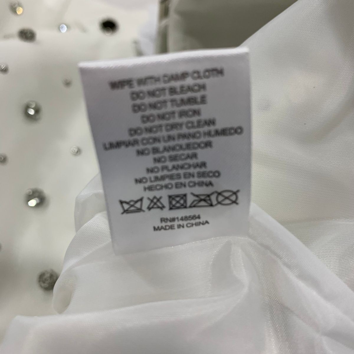 AZALEA WANG Wren-White Crystallized Moto Jacket Women's Size M White