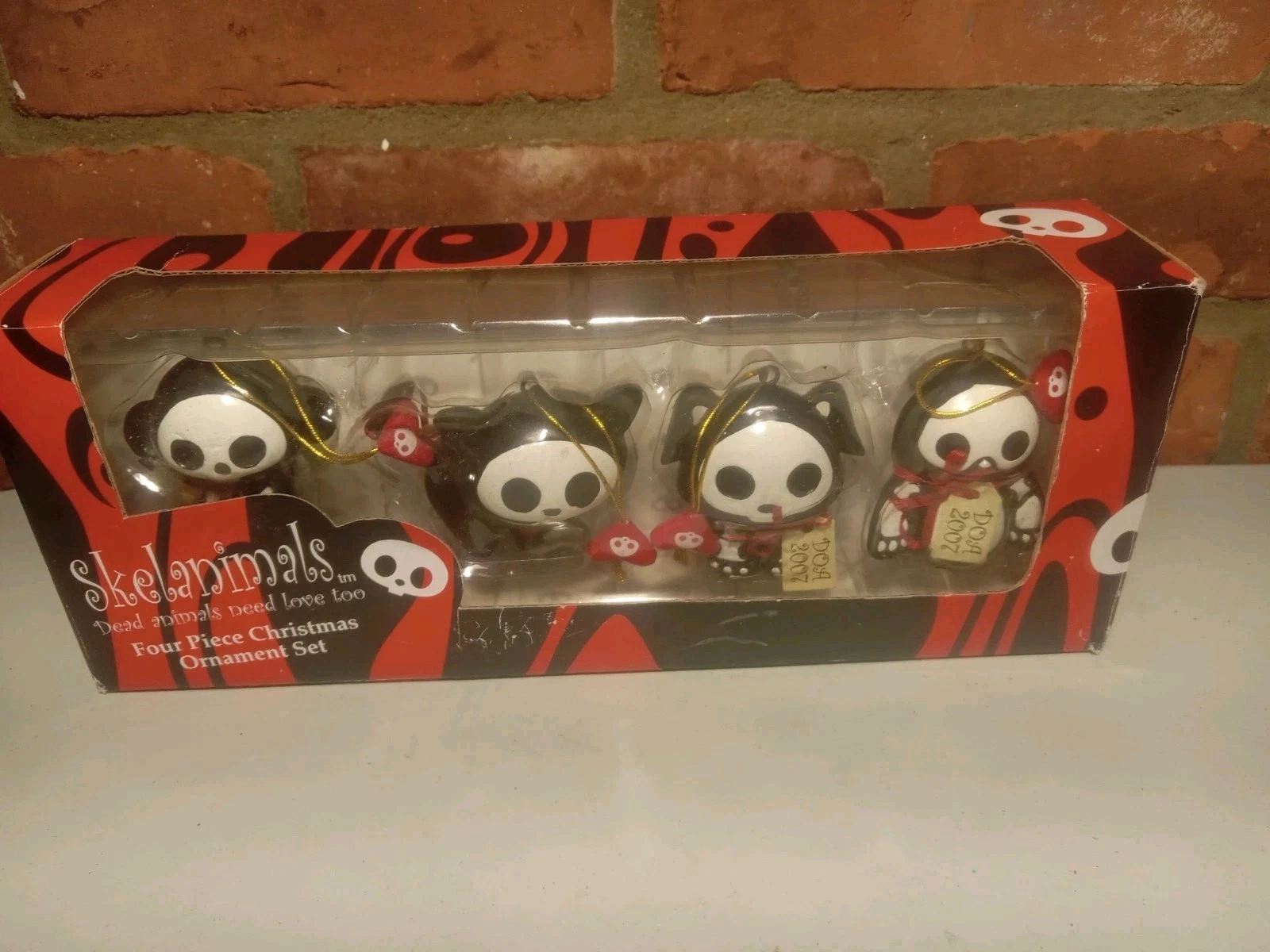 "SKELANIMALS" Kurt S. Adler Four Piece 2007 Christmas Ornament Set, New! image 1