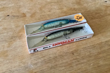 TWO Vintage Bill Norman “2JD” Jointed Holo Deep Minnows in Box-Assorted Colors