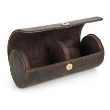 Tie Travel Holder for Men Crazy Horse Leather Handmade Ties Case Small Neckti...