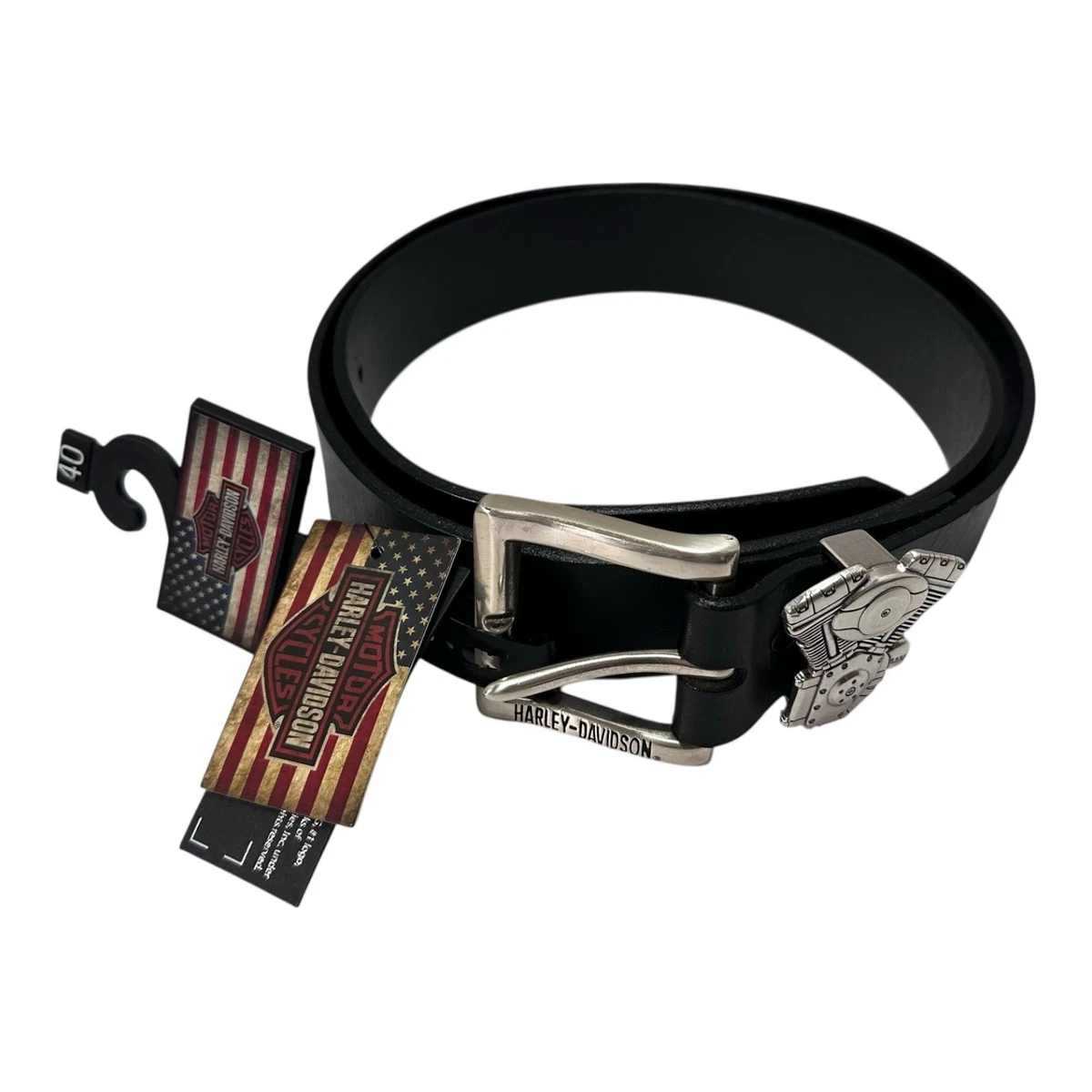 Harley-Davidson Mens スカルコンチョ・レザーベルト　34 ハーレーダビッドソン Harley-Davidson Skull Chain バックル スカルl