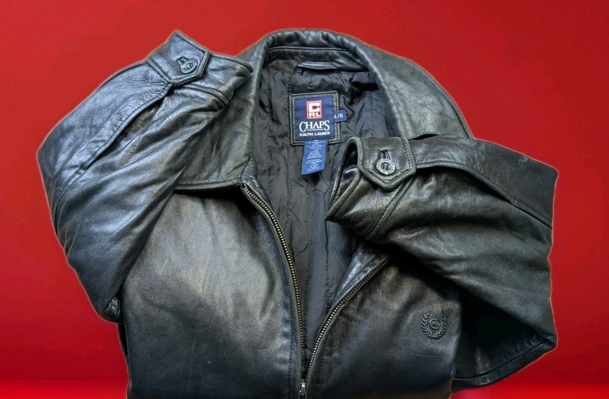 Chaps Black Leather Outer Shell Coats, Jackets & Vests for Men for