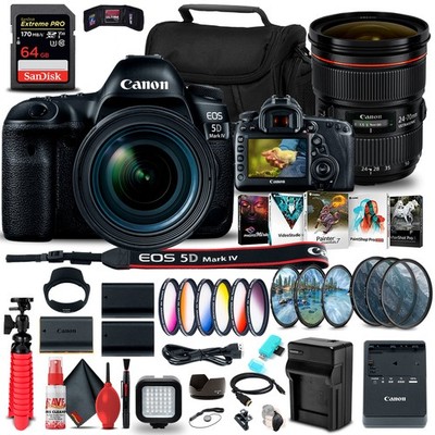 Canon EOS 5D Mark IV DSLR Camera with 24-70mm f/4L Lens (1483C018) Bundle