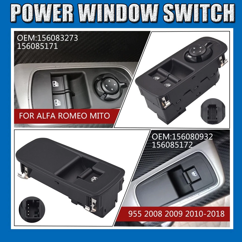 Electric Power Window Switch 156083273/156080932 For Alfa Romeo Mito 2008-2018 , - Image 2 of 4